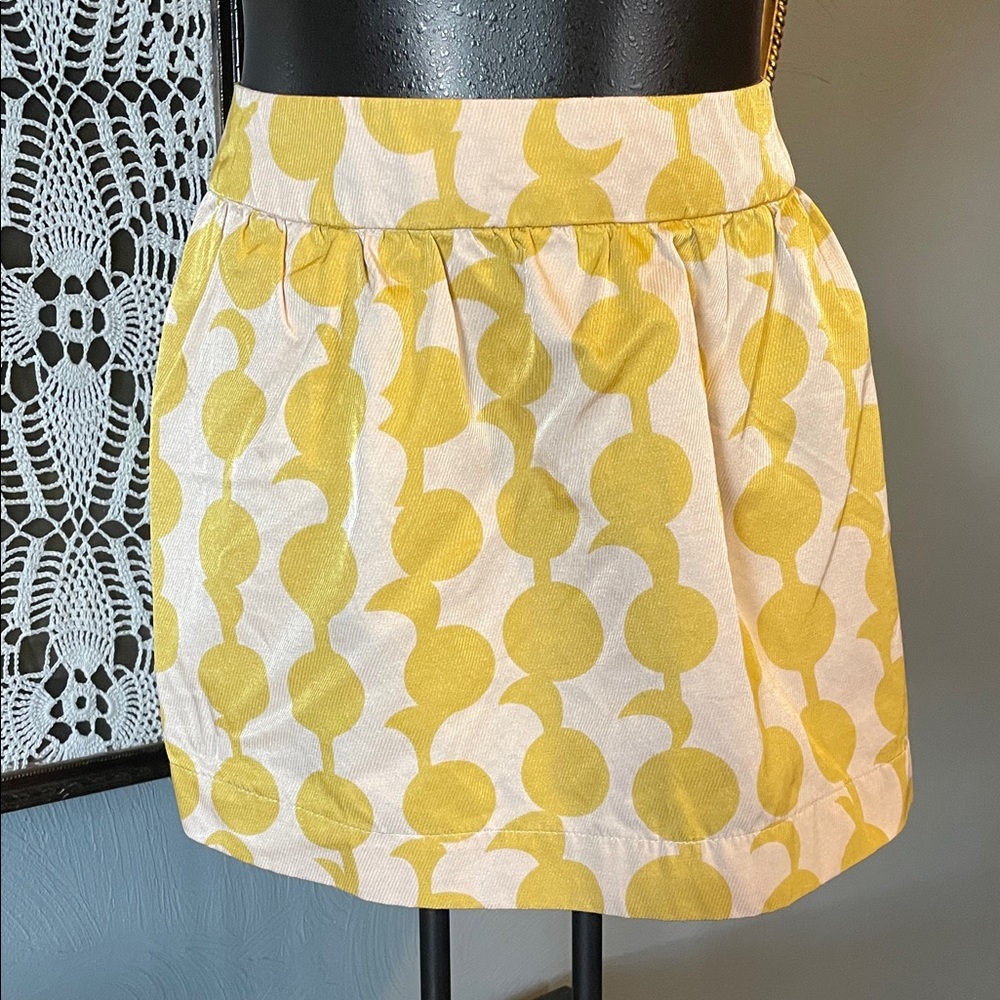 Twenty one Yellow and Cream Mini Skirt